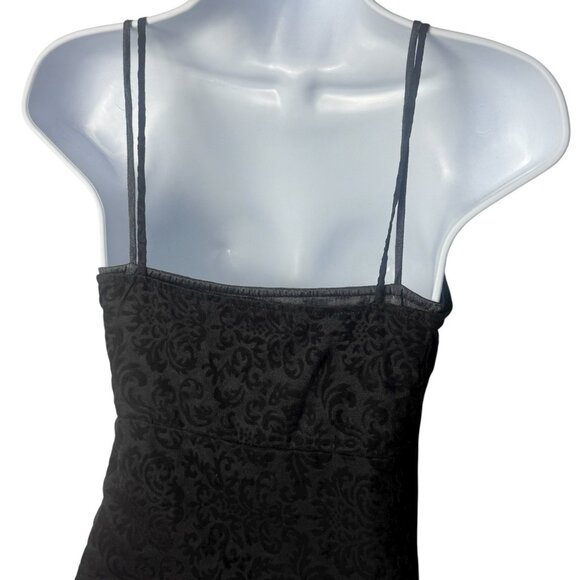 Y2K Allure Velvet & Satin Black Shimmer Slip Dress Fairygoth Dark Romantic S - Picture 7 of 13